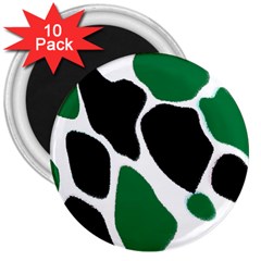 Green Black Digital Pattern Art 3  Magnets (10 Pack)  by Nexatart