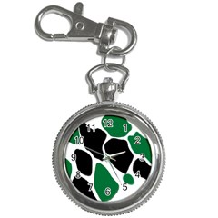 Green Black Digital Pattern Art Key Chain Watches by Nexatart