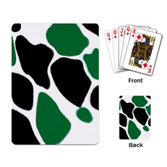 Green Black Digital Pattern Art Playing Card by Nexatart