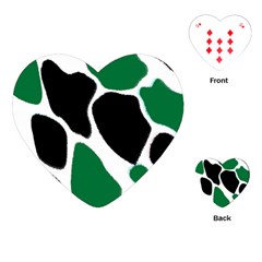 Green Black Digital Pattern Art Playing Cards (heart)  by Nexatart