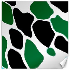 Green Black Digital Pattern Art Canvas 12  X 12   by Nexatart