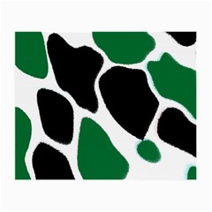 Green Black Digital Pattern Art Small Glasses Cloth (2-side) by Nexatart