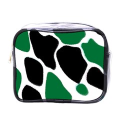 Green Black Digital Pattern Art Mini Toiletries Bags by Nexatart