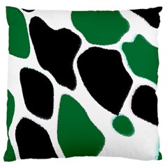 Green Black Digital Pattern Art Large Cushion Case (two Sides) by Nexatart