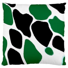 Green Black Digital Pattern Art Large Flano Cushion Case (one Side) by Nexatart