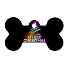 Merry Christmas Abstract Dog Tag Bone (one Side)