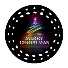 Merry Christmas Abstract Ornament (round Filigree)