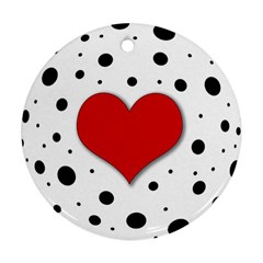 Red Heart Ornament (round) by Valentinaart