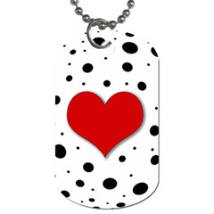 Red heart Dog Tag (One Side)