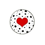 Red heart Hat Clip Ball Marker (4 pack) Front