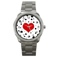 Red heart Sport Metal Watch