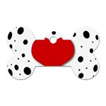 Red heart Dog Tag Bone (One Side) Front