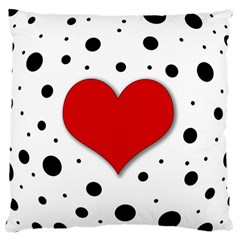 Red heart Large Cushion Case (Two Sides)