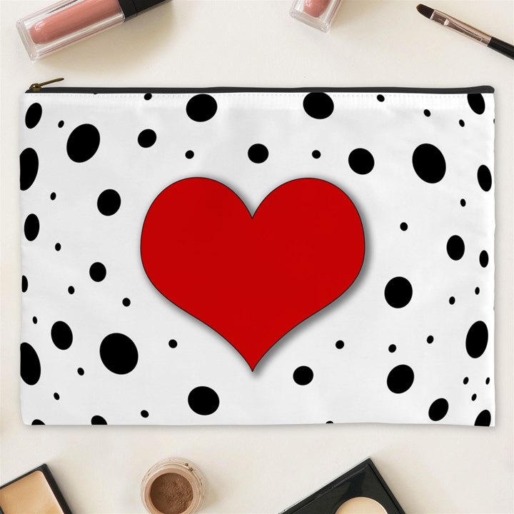 Red heart Cosmetic Bag (XXXL) 