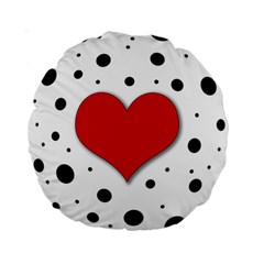 Red heart Standard 15  Premium Round Cushions