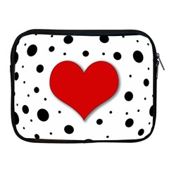 Red Heart Apple Ipad 2/3/4 Zipper Cases by Valentinaart