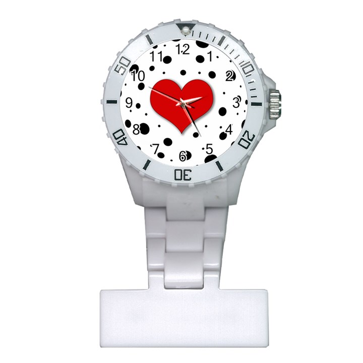 Red heart Plastic Nurses Watch