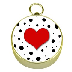 Red heart Gold Compasses