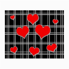 Red Hearts Pattern Small Glasses Cloth (2-side) by Valentinaart