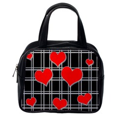 Red Hearts Pattern Classic Handbags (one Side) by Valentinaart