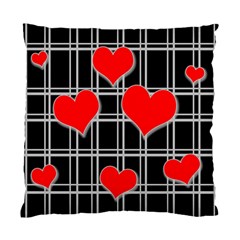 Red Hearts Pattern Standard Cushion Case (two Sides) by Valentinaart