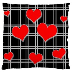 Red Hearts Pattern Large Cushion Case (one Side) by Valentinaart