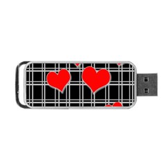 Red Hearts Pattern Portable Usb Flash (one Side) by Valentinaart