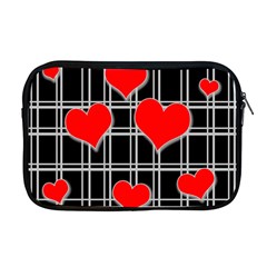 Red Hearts Pattern Apple Macbook Pro 17  Zipper Case