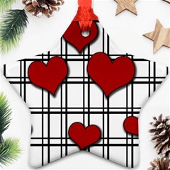 Hearts Pattern Ornament (star) by Valentinaart