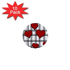 Hearts Pattern 1  Mini Buttons (10 Pack)  by Valentinaart