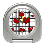 Hearts pattern Travel Alarm Clocks Front