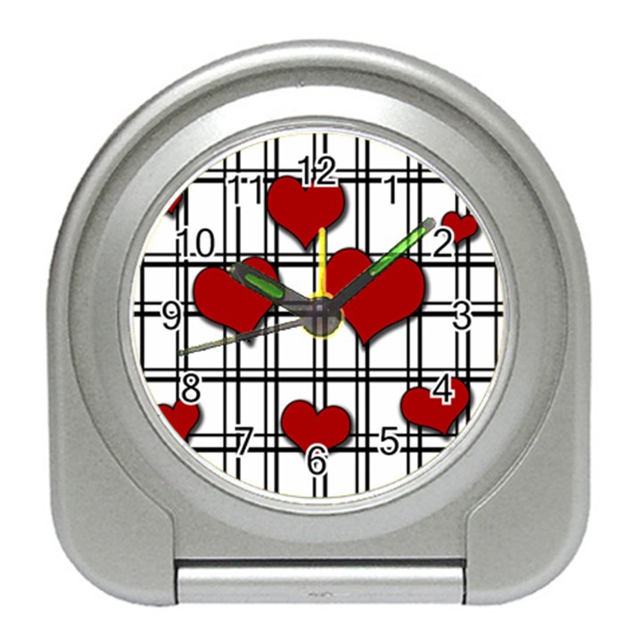 Hearts pattern Travel Alarm Clocks