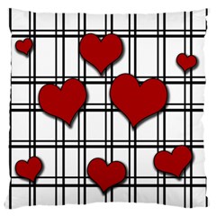 Hearts Pattern Large Flano Cushion Case (one Side) by Valentinaart