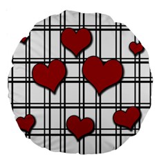 Hearts Pattern Large 18  Premium Flano Round Cushions by Valentinaart