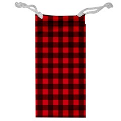 Red And Black Plaid Pattern Jewelry Bag by Valentinaart