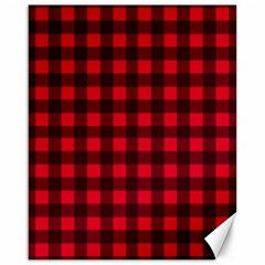 Red And Black Plaid Pattern Canvas 16  X 20   by Valentinaart