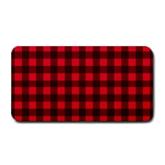 Red And Black Plaid Pattern Medium Bar Mats by Valentinaart