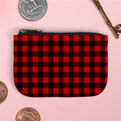 Red And Black Plaid Pattern Mini Coin Purses by Valentinaart