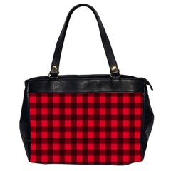 Red And Black Plaid Pattern Office Handbags (2 Sides)  by Valentinaart