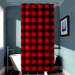 Red And Black Plaid Pattern Shower Curtain 36  X 72  (stall)  by Valentinaart