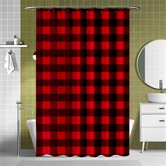 Red And Black Plaid Pattern Shower Curtain 48  X 72  (small)  by Valentinaart