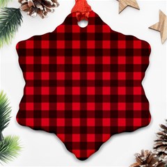 Red And Black Plaid Pattern Ornament (snowflake)