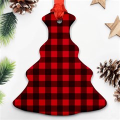 Red And Black Plaid Pattern Christmas Tree Ornament (two Sides)