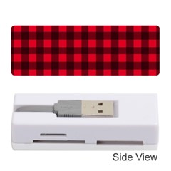 Red And Black Plaid Pattern Memory Card Reader (stick)  by Valentinaart