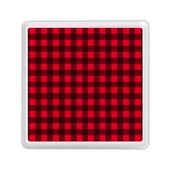 Red And Black Plaid Pattern Memory Card Reader (square)  by Valentinaart