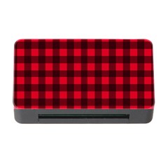 Red And Black Plaid Pattern Memory Card Reader With Cf by Valentinaart