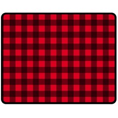 Red And Black Plaid Pattern Double Sided Fleece Blanket (medium)  by Valentinaart