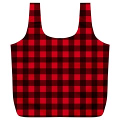 Red And Black Plaid Pattern Full Print Recycle Bags (l)  by Valentinaart