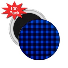 Blue And Black Plaid Pattern 2 25  Magnets (100 Pack)  by Valentinaart