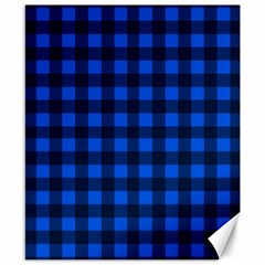 Blue And Black Plaid Pattern Canvas 8  X 10  by Valentinaart